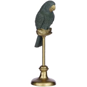 Декоративная статуэтка Попугай Даарио на золотой жёрдочке 20 см, эвкалиптовый Edelman фото 1