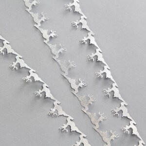 Декоративная клейкая лента Олени - Winter Story 300*4 см серебряная Edelman фото 2