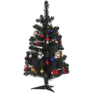 Настольная елка Christmas Story 90 см с игрушками и разноцветной LED гирляндой на батарейках, ПВХ Edelman фото 10