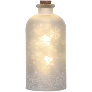 Декоративный светильник Dancing Snowflakes 24 см, теплая белая LED подсветка, на батарейках, стекло, уцененный Edelman фото 3