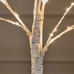 Светодиодное дерево Белая Береза 60 см, 96 теплых белых LED ламп, на батарейках, IP20 Edelman фото 4
