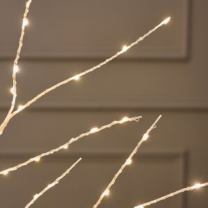 Светодиодное дерево Белая Береза 60 см, 96 теплых белых LED ламп, на батарейках, IP20 Edelman фото 5
