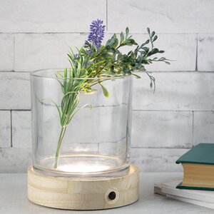 Стеклянная ваза Cloverdale 15 см с подсветкой, на батарейках