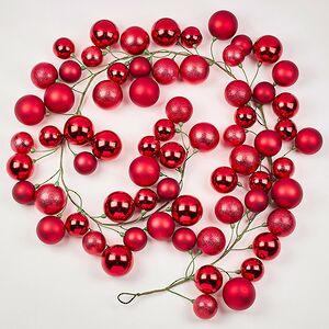 Гирлянда из елочных шаров Гранатовая Нить - Winter Gems 180*17 см, пластик Winter Deco фото 4
