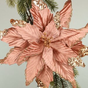 Пуансеттия Bienne Rose 28 см, клипса Edelman фото 2