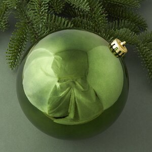Пластиковый шар Sonder 15 см зеленый глянцевый Winter Deco фото 1