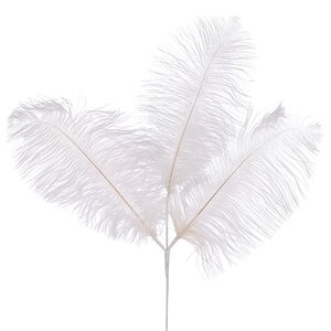 Декоративная ветка с перьями Trixypona 61 см белая Edelman фото 1