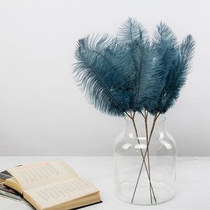 Декоративная ветка с перьями Trixypona 61 см темно-синяя
