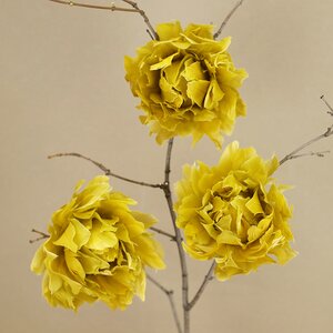 Искусственный цветок из перьев Dafne 12 см желтый, клипса Edelman фото 3