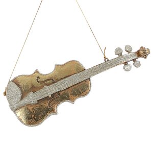 Елочная игрушка Золотая Скрипка - Нотки Электро-Свинга 26 см, подвеска