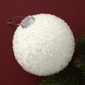 Набор елочных шаров Fluffy Shine: Белый 10 см, 24 шт Edelman фото 2