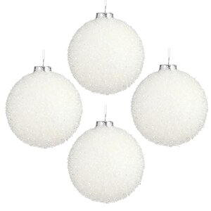 Набор елочных шаров Fluffy Shine: Белый 10 см, 24 шт Edelman фото 5
