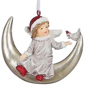 Елочная игрушка Ангел Орфелла - Лунная Сказка 8 см, подвеска Edelman фото 1