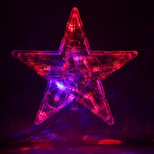 Светящаяся звезда на елку Радужная 18 см, 15 разноцветных LED ламп Serpantin фото 3