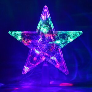 Светящаяся звезда на елку Радужная 18 см, 15 разноцветных LED ламп Serpantin фото 2