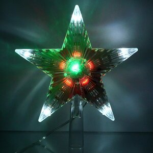 Светящаяся звезда на елку Новогодние Лучи 18 см, 28 разноцветных LED ламп с мерцанием Serpantin фото 4
