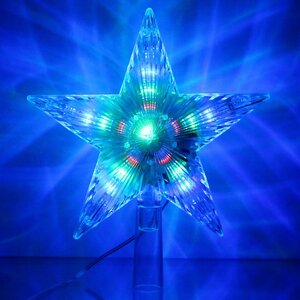 Светящаяся звезда на елку Новогодние Лучи 18 см, 28 разноцветных LED ламп с мерцанием Serpantin фото 2