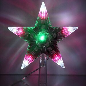 Светящаяся звезда на елку Новогодние Лучи 18 см, 28 разноцветных LED ламп с мерцанием Serpantin фото 3