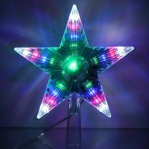 Светящаяся звезда на елку Новогодние Лучи 18 см, 28 разноцветных LED ламп с мерцанием Serpantin фото 5