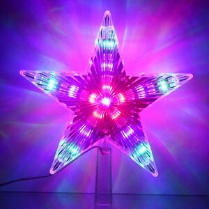 Светящаяся звезда на елку Праздничные Огни 22 см, 31 разноцветная LED лампа с мерцанием Serpantin фото 3