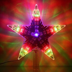Светящаяся звезда на елку Праздничные Огни 22 см, 31 разноцветная LED лампа с мерцанием Serpantin фото 2