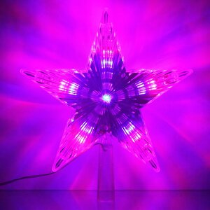 Светящаяся звезда на елку Праздничные Огни 22 см, 31 разноцветная LED лампа с мерцанием Serpantin фото 5