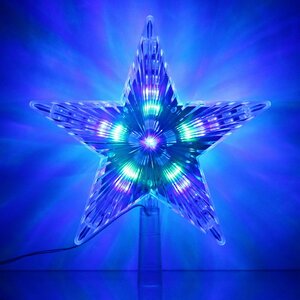 Светящаяся звезда на елку Праздничные Огни 22 см, 31 разноцветная LED лампа с мерцанием Serpantin фото 6