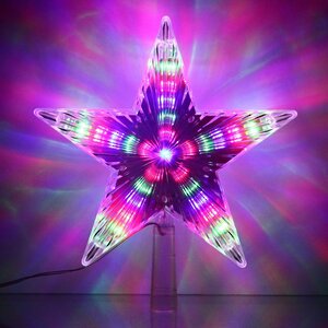 Светящаяся звезда на елку Праздничные Огни 22 см, 31 разноцветная LED лампа с мерцанием Serpantin фото 1