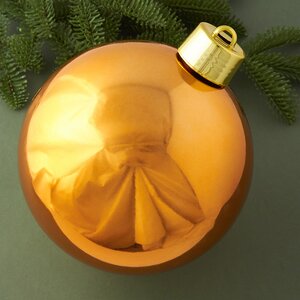 Пластиковый шар Sonder 20 см оранжевый глянцевый Winter Deco фото 1
