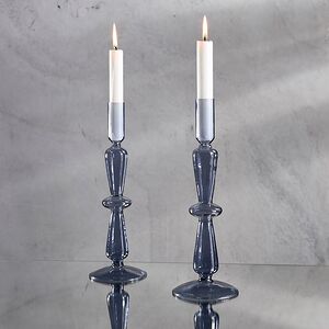 Стеклянный подсвечник Megan 26 см синий Edelman фото 2