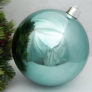 Пластиковый шар Sonder 30 см сине-зеленый глянцевый Winter Deco фото 1