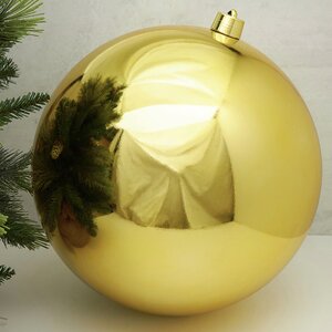 Пластиковый шар Sonder 50 см золотой глянцевый Winter Deco фото 1