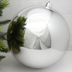 Пластиковый шар Sonder 50 см серебряный глянцевый Winter Deco фото 1