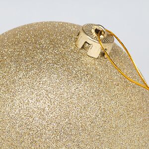 Пластиковый шар Sonder 15 см шампань с блестками Winter Deco фото 2