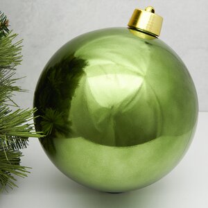 Пластиковый шар Sonder 25 см зеленый глянцевый Winter Deco фото 1