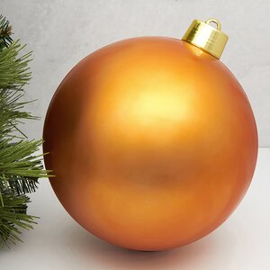 Пластиковый шар Sonder 25 см оранжевый матовый Winter Deco фото 1
