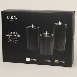 Набор светодиодных свечей Ondule Beige 10-15 см, 3 шт, с имитацией пламени, на батарейках Edelman фото 3