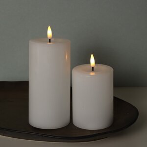 Светодиодная свеча с имитацией пламени Facile 10 см, белая, таймер, на батарейках Edelman фото 4