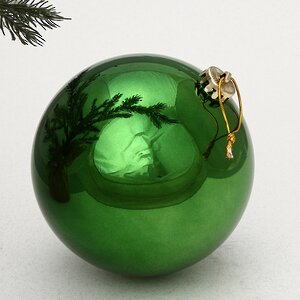 Пластиковый шар Sonder 15 см ярко-зеленый глянцевый Winter Deco фото 1