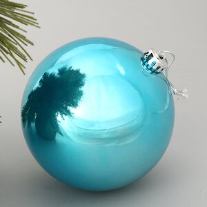 Пластиковый шар Sonder 15 см бирюзовый глянцевый Winter Deco фото 1