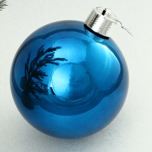 Пластиковый шар Sonder 20 см синий глянцевый Winter Deco фото 1
