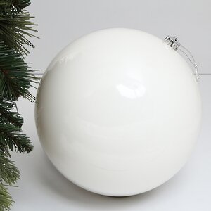 Пластиковый шар Sonder 25 см белый глянцевый Winter Deco фото 1