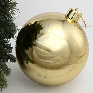 Пластиковый шар Sonder 25 см золотой глянцевый Winter Deco фото 1