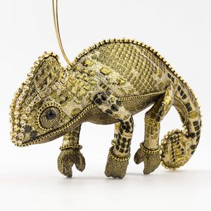 Настенный декор Хамелеон - Ecailles de Lumiere 25 см золотой Winter Deco фото 2