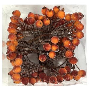 Гроздь ягод Морозная Рябина 14 см оранжевая с красным, 12 шт Hogewoning фото 1