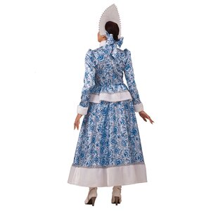Карнавальный костюм для взрослых Снегурочка Гжель с кокошником, 50 размер Батик фото 2