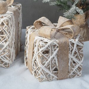 Светящиеся подарки White Moulins 13-30 см, 3 шт, 20 теплых белых LED ламп, на батарейках Edelman фото 4