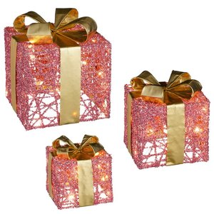 Светящиеся подарки Pink Moulins 13-30 см, 3 шт, 25 теплых белых LED ламп, на батарейках Edelman фото 5