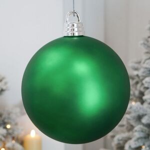 Пластиковый шар Сондер 25 см, зелёный матовый Winter Deco фото 2