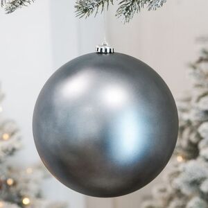 Пластиковый шар Сондер 20 см, стальной матовый Winter Deco фото 1
